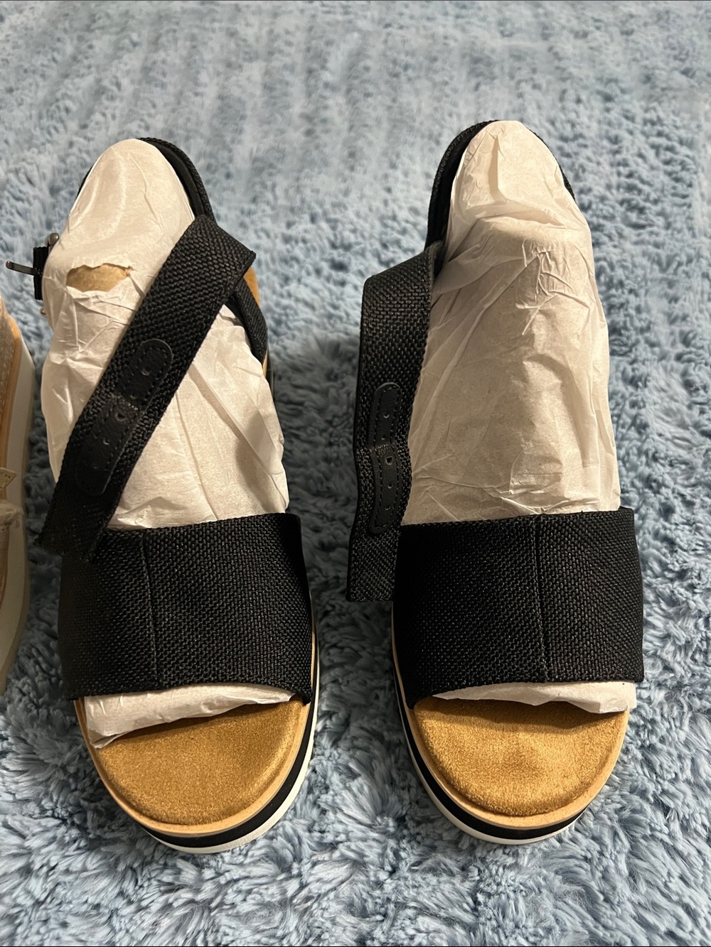 Toms Platform Sandals in Brown, Cream, and Black - Picture 4 of 4